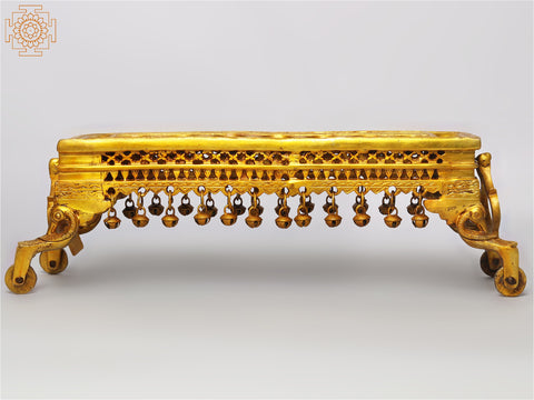 19" Traditional South Indian Game Pallanguzhi with Wheels In Brass