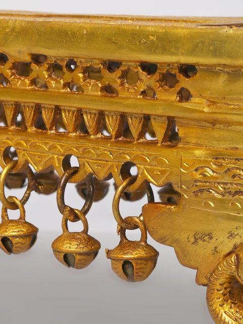 19" Traditional South Indian Game Pallanguzhi with Wheels In Brass