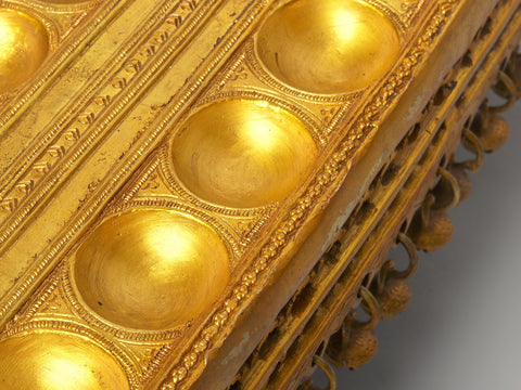 19" Traditional South Indian Game Pallanguzhi with Wheels In Brass