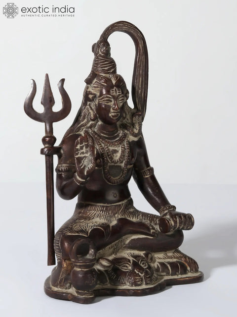 6" Blessing Lord Shiva Idol in Brass