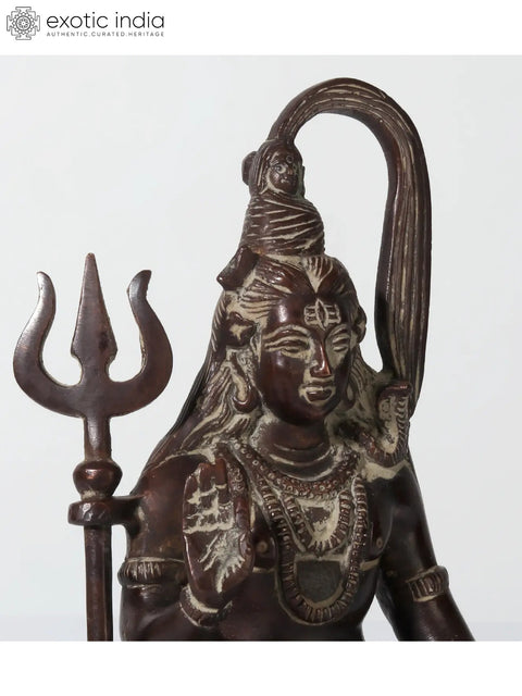 6" Blessing Lord Shiva Idol in Brass