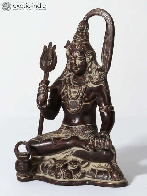 6" Blessing Lord Shiva Idol in Brass