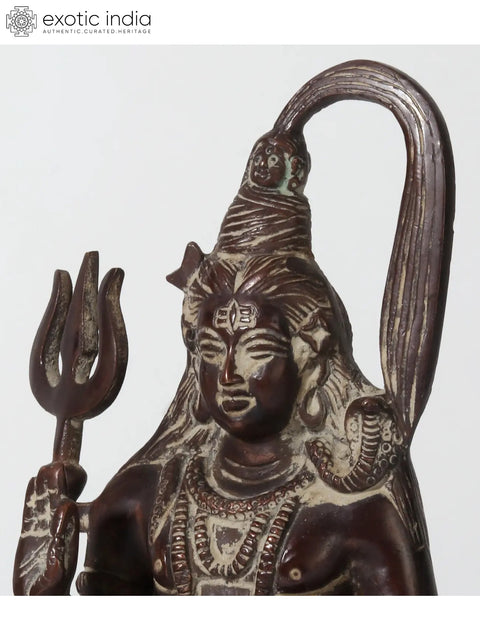 6" Blessing Lord Shiva Idol in Brass