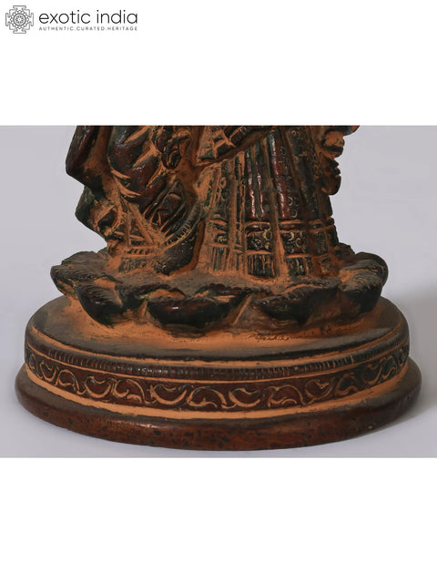 4" Small Standing Radha Krishna Brass Statue