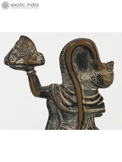 Lord Hanuman Idol Carrying Mountain of Sanjeevani Herbs | Brass Statue