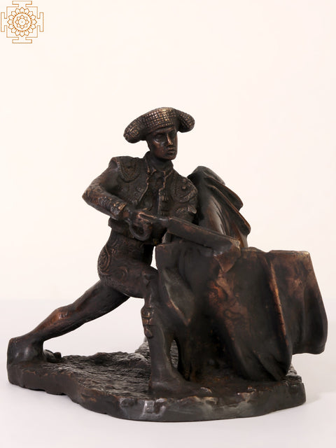 10" Bull and Matador (Bull Fighting) | Brass Statue