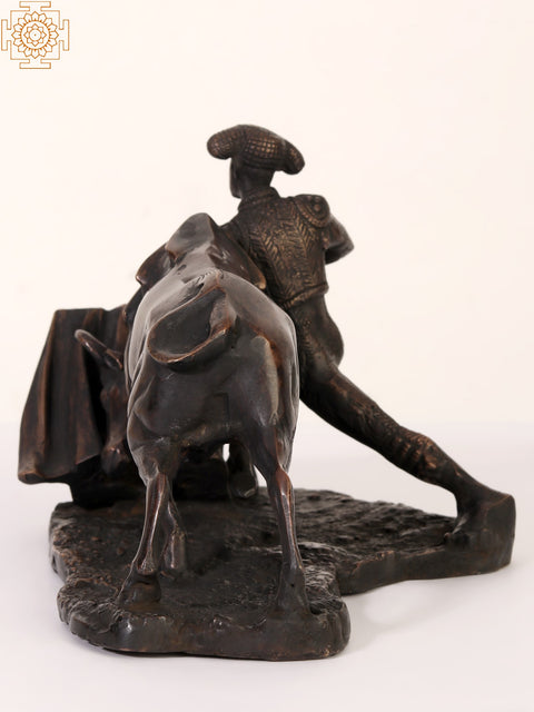 10" Bull and Matador (Bull Fighting) | Brass Statue