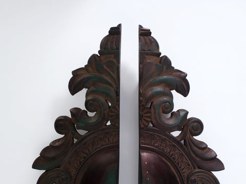 16" Pair of Designer Door Handle in Brass