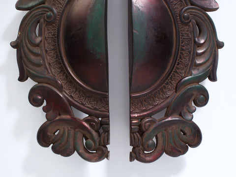 16" Pair of Designer Door Handle in Brass