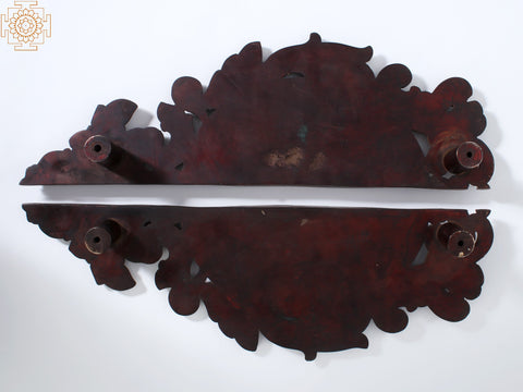 16" Pair of Designer Door Handle in Brass