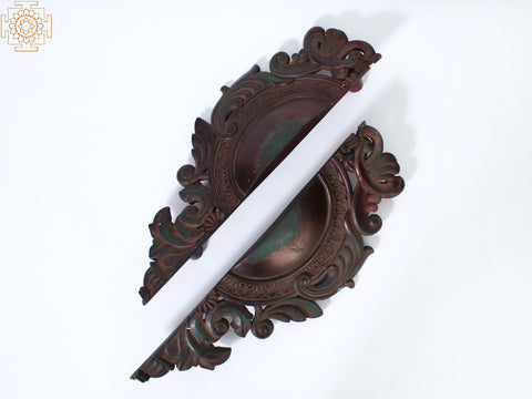 16" Pair of Designer Door Handle in Brass
