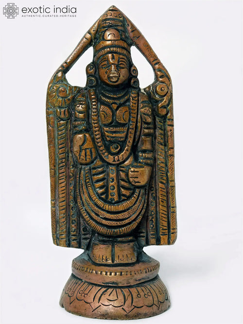 4" Tirupati Balaji Venkateshvara Brass Statue for Pooja