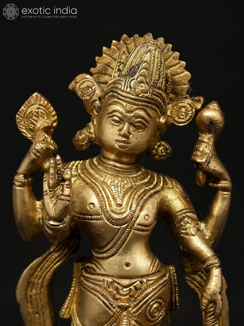 6" Small Matsya Avatara of Lord Vishnu | Brass Statue