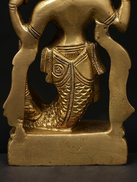 6" Small Matsya Avatara of Lord Vishnu | Brass Statue
