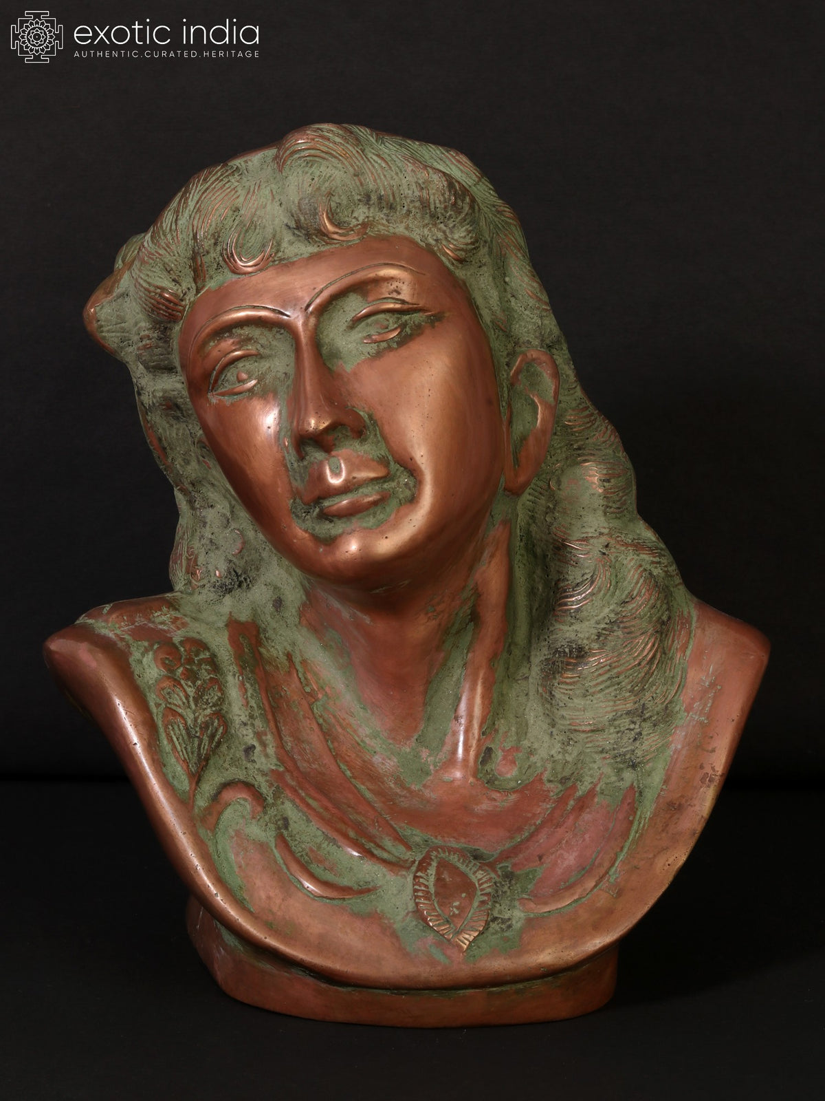 10" Western Woman Brass Statue for Home Decor