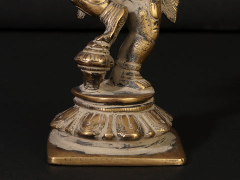 5" Small Dancing Krishna Sculpture in Brass