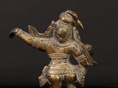 5" Small Dancing Krishna Sculpture in Brass