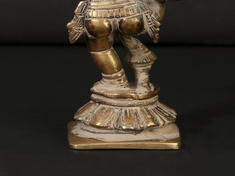 5" Small Dancing Krishna Sculpture in Brass