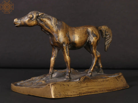 6" Horse in Brass | Decorative Showpiece