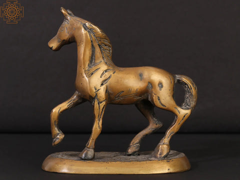5" Small Walking Horse in Brass