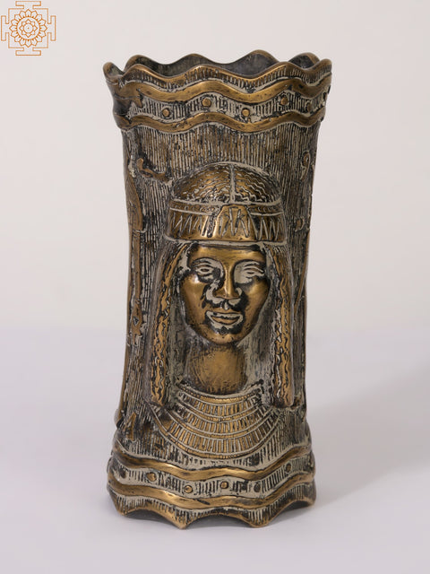 7" Vintage Egyptian Flower Pot/Planter in Brass