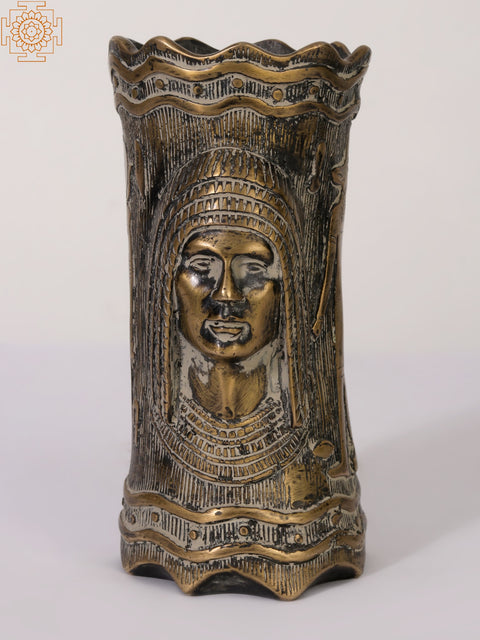 7" Vintage Egyptian Flower Pot/Planter in Brass