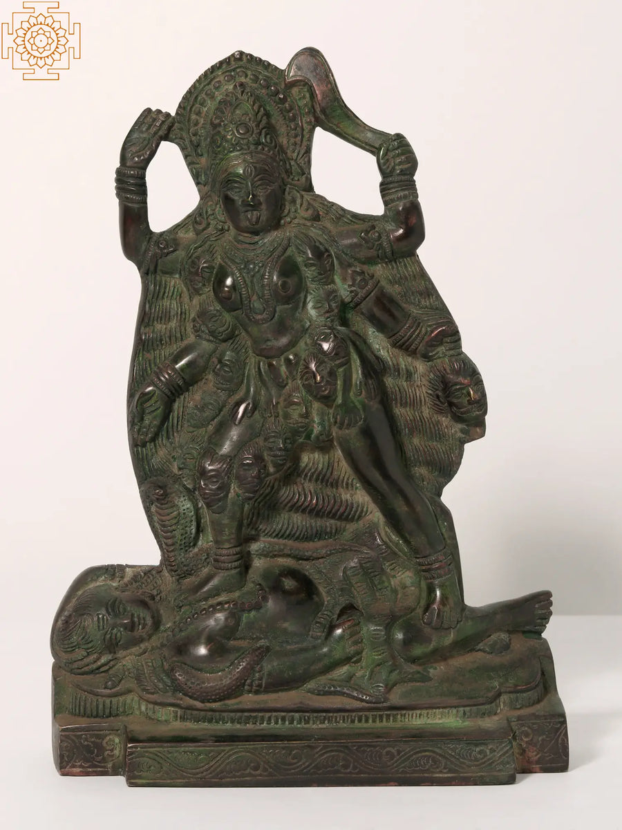 9" Goddess Kali Brass Statue Handmade