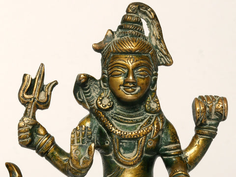 5" Small Lord Shiva Idol Seated on Nandi | Brass Statue