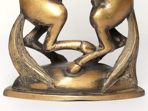 14" Two Loving Horses | Brass Statue | Decorative Showpiece