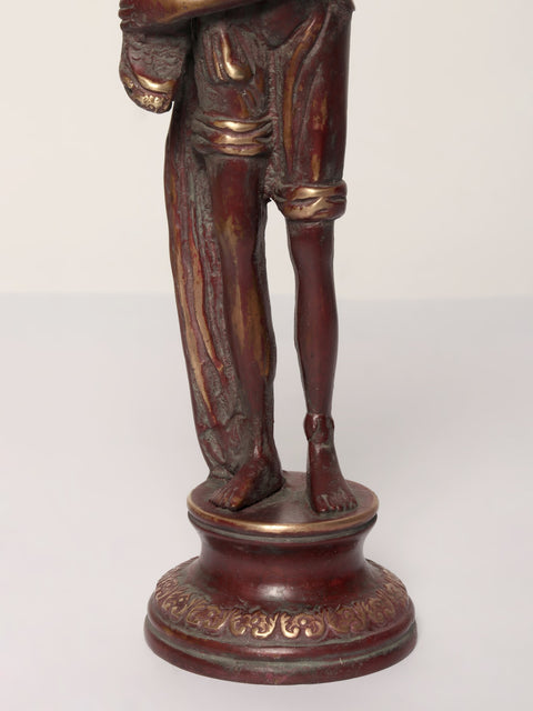 11" Chinese Fishmonger | Brass Statue