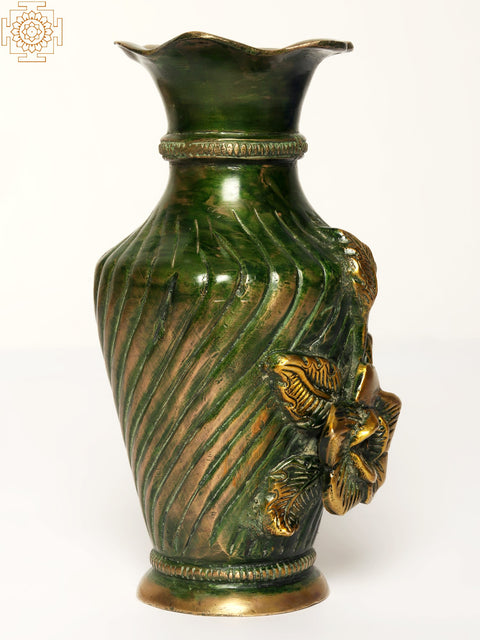 6" Designer Flower Vase in Brass