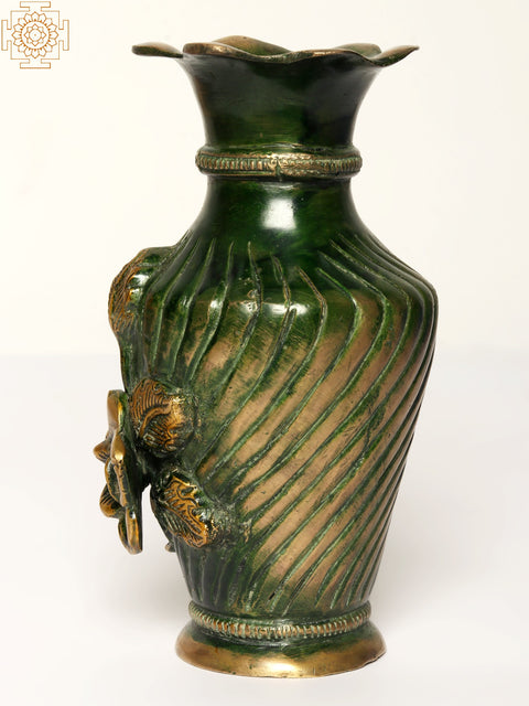 6" Designer Flower Vase in Brass