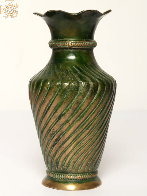 6" Designer Flower Vase in Brass