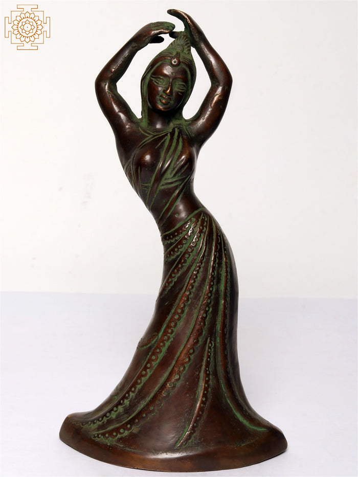 11" Brass Dancing Lady Handmade Statue