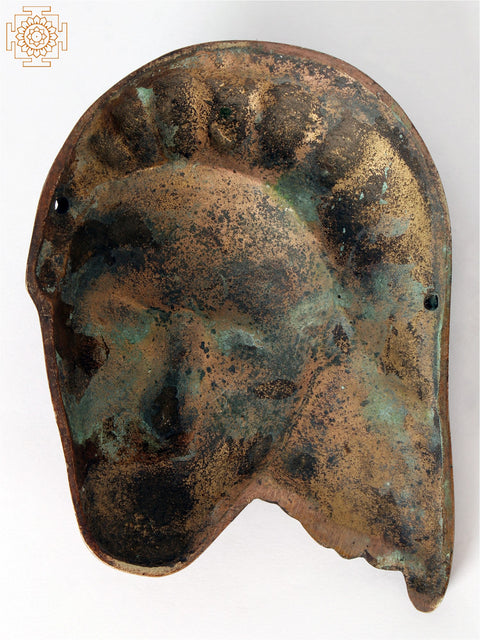 4" Small Tribal Lady Face Wall Hanging in Brass