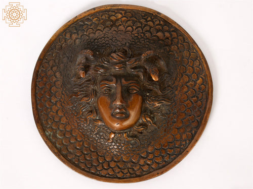 4" Ancient Greek Medusa Brass Wall Hanging