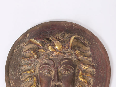 6" Brass Greek Gorgon Medusa Wall Hanging