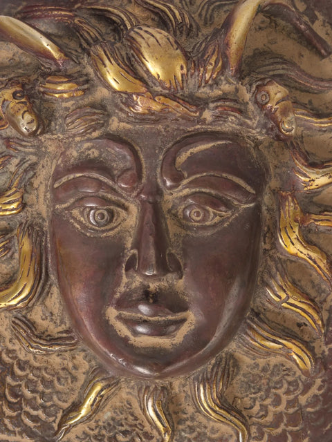 6" Brass Greek Gorgon Medusa Wall Hanging