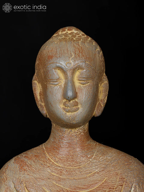 10" Stylized Meditating Buddha Brass Statue