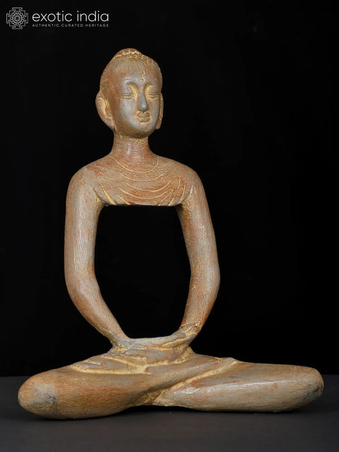10" Stylized Meditating Buddha Brass Statue