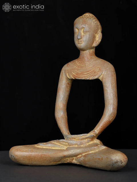 10" Stylized Meditating Buddha Brass Statue