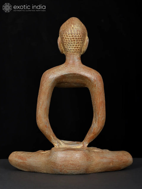 10" Stylized Meditating Buddha Brass Statue