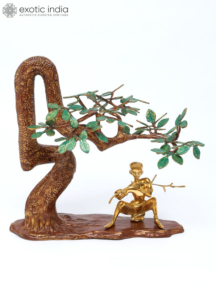 18" Lord Krishna Brass Statue Playing Flute Handmade