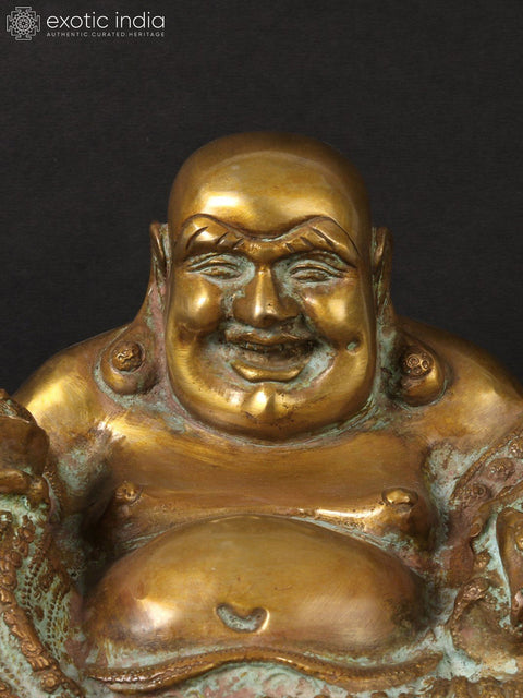 9'' Brass Laughing Buddha