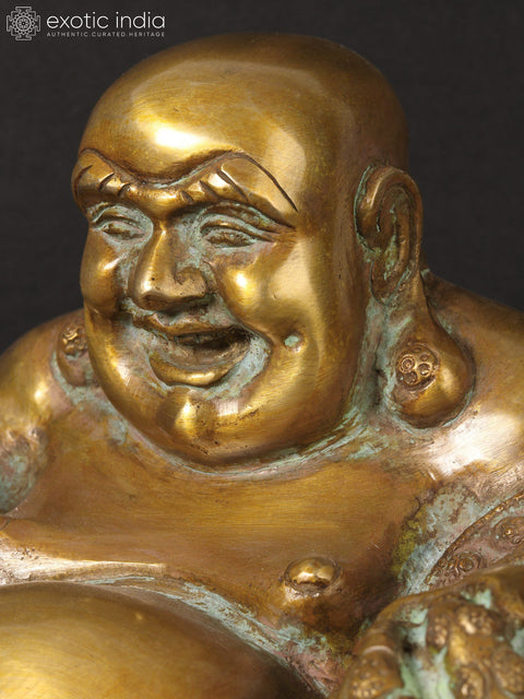 9'' Brass Laughing Buddha