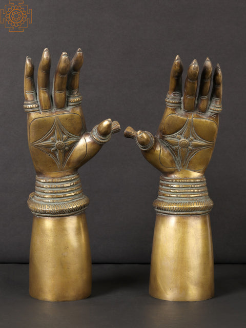 12" Brass Women Hand | Home Decor