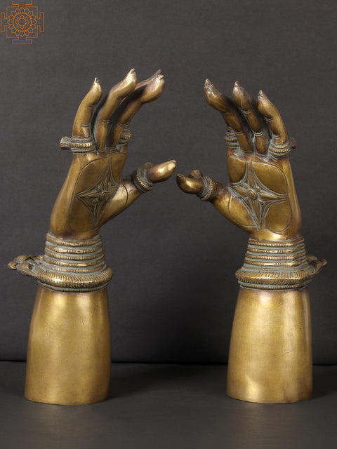 12" Brass Women Hand | Home Decor