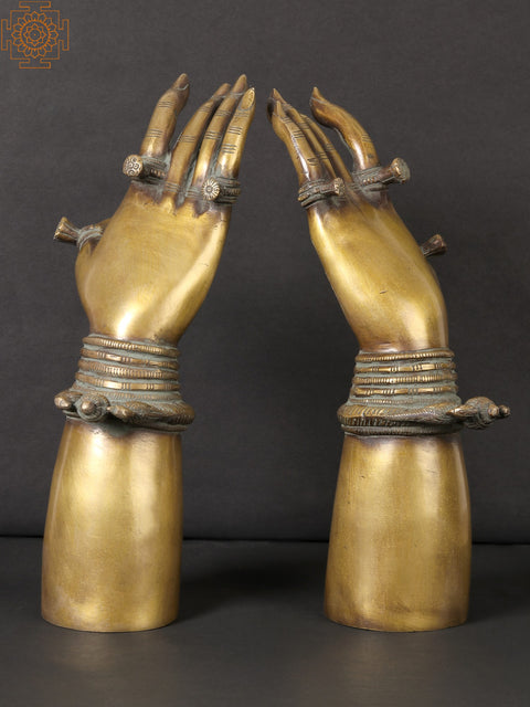 12" Brass Women Hand | Home Decor