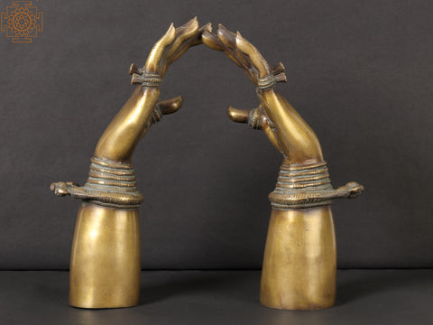 12" Brass Women Hand | Home Decor