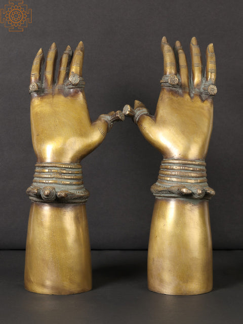 12" Brass Women Hand | Home Decor